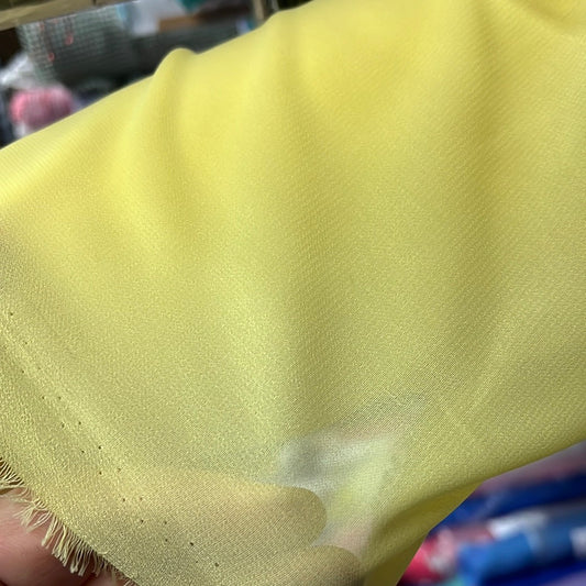 1m Yellow 100% Polyester Chiffon Fabric - Width: 60/150cm