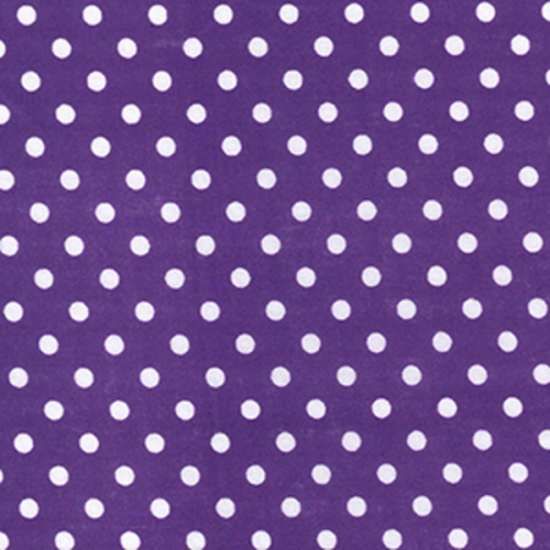 1 Metre Purple & White 4mm Polka Dot Polycotton Fabric