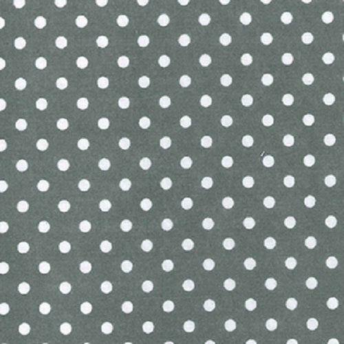 1 Metre 4mm Polka Dot Polycotton Fabric x 112cm - Grey