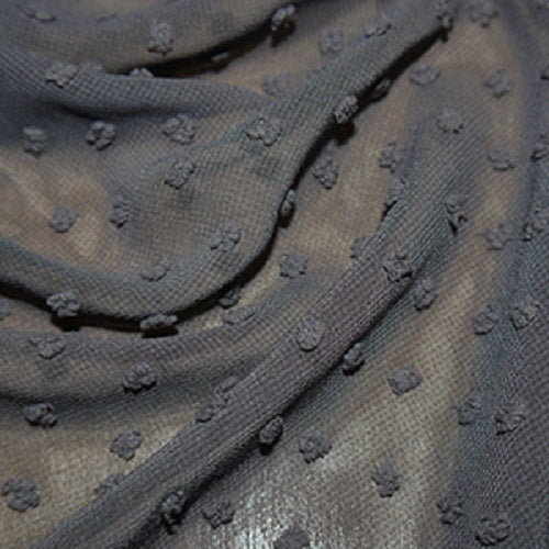 1 Metre Silver Knot Chiffon Fabric x 148cm
