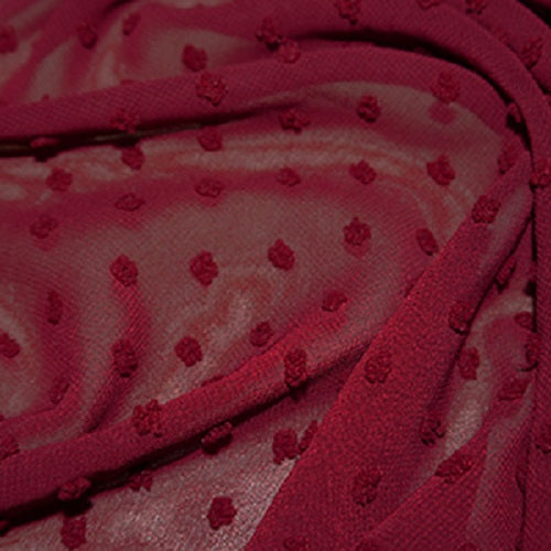 1 metre Wine Knot Chiffon Fabric x 148cm - (burgundy) WINE6 till code
