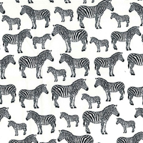 1 metre Rose & Hubble 100% Cotton Poplin Fabric - Black Zebra Print cp0461