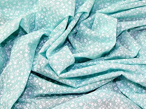 1 Metre Tiny Floral Polycotton x 110cm Width - Mint