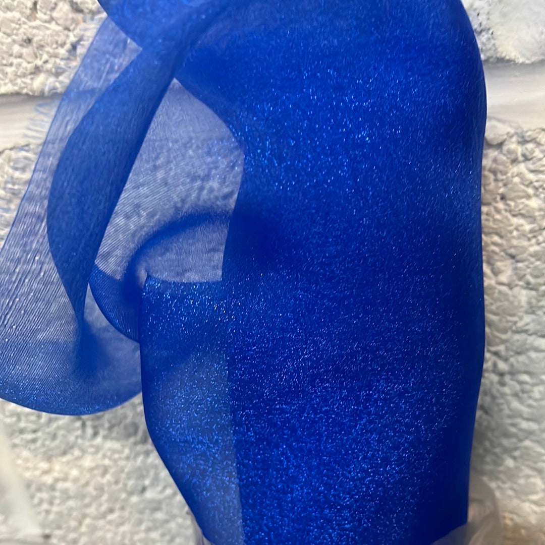 1 Metre Japanese Crystal Organza Fabric x 112cm / 44 - Royal Blue