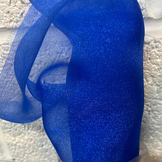 1 Metre Japanese Crystal Organza Fabric x 112cm / 44 - Royal Blue