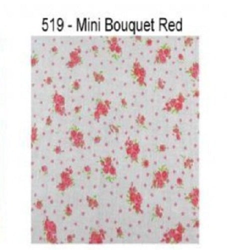 1M Polycotton Mini Bouquet Floral Fabric - 110cm Width - Red